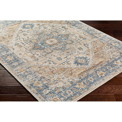 RIVER Machine Washable Traditional Boho Beige Area Rug Corner
