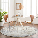 Alix Abstract Modern Marble Blue/Ivory Rug