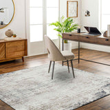 Alix Abstract Modern Marble Blue/Ivory Rug