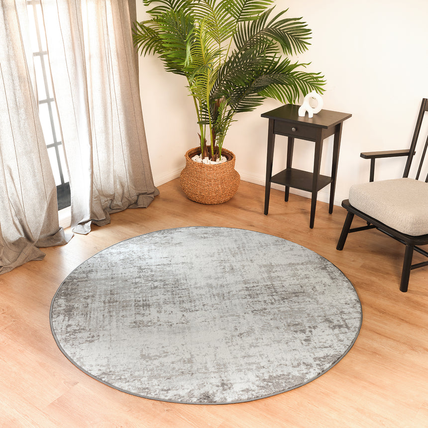 Alix Abstract Modern Marble Medium Grey Rug