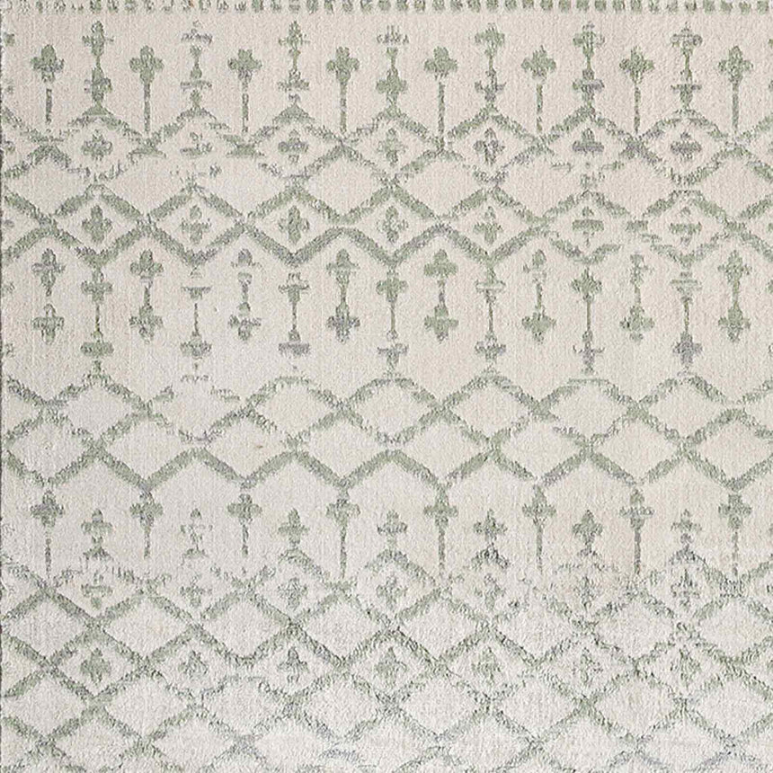Taryn Berber Geometric High Pile Sage Rug