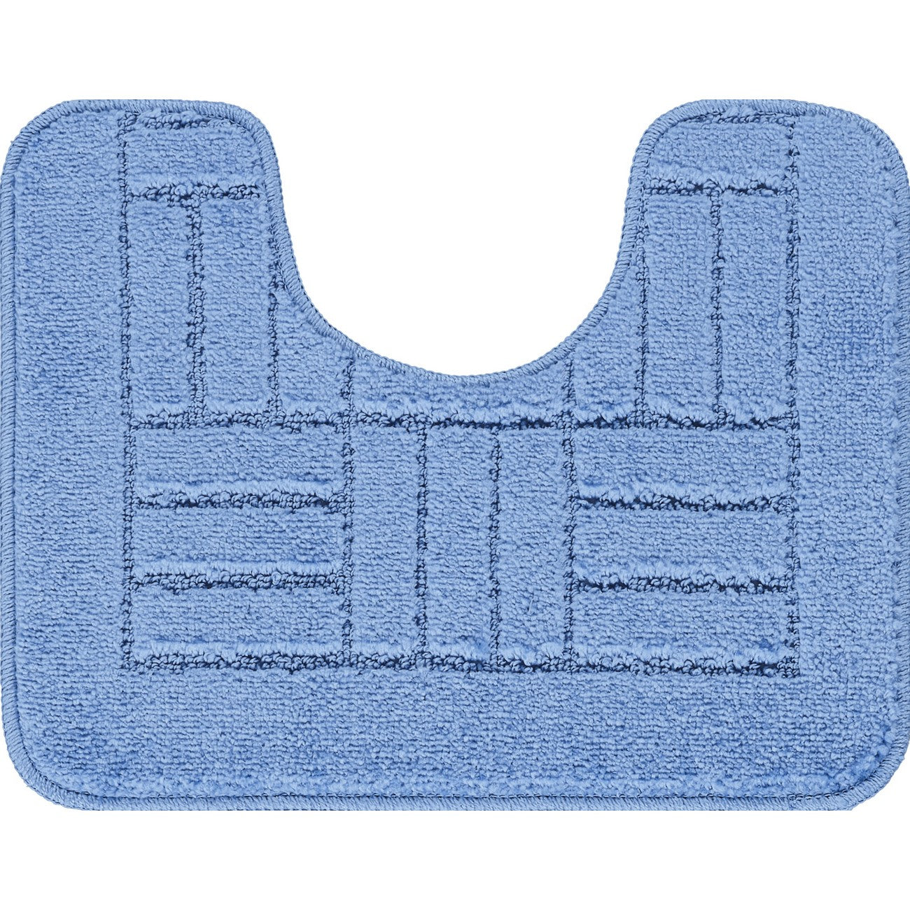 ROYAL 2 Piece Machine Washable Non-Slip Blue Bathroom Rug Set Pedestal