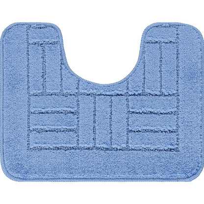 ROYAL 2 Piece Machine Washable Non-Slip Blue Bathroom Rug Set Pedestal