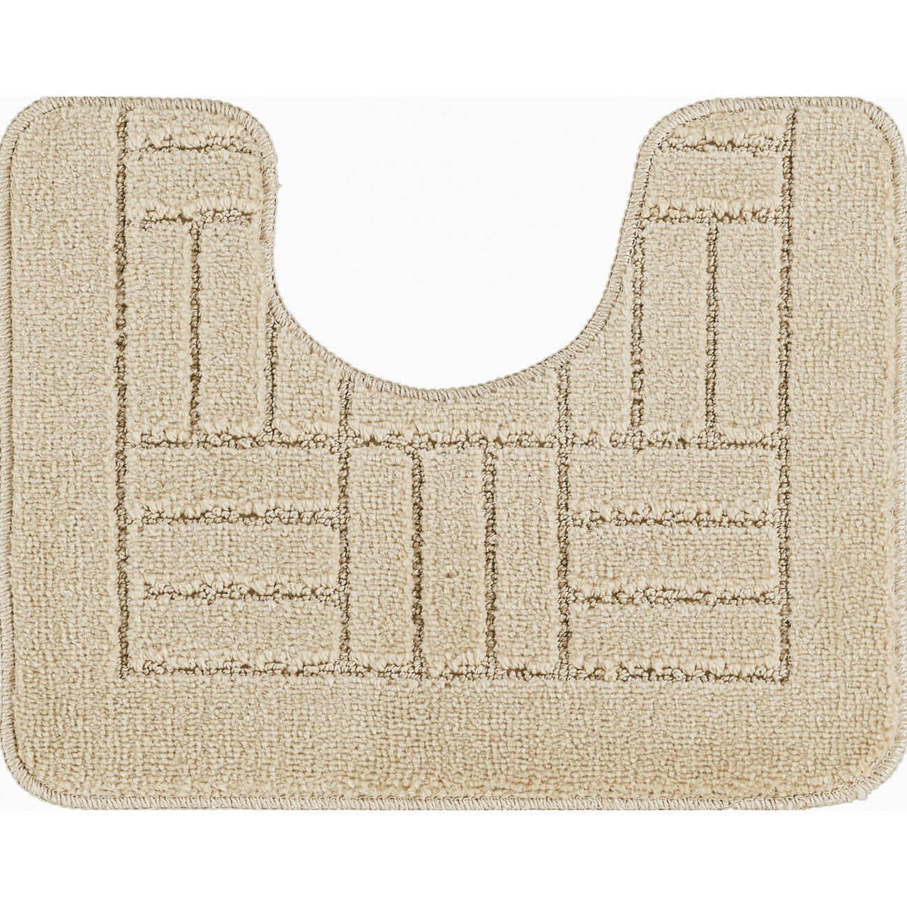 ROYAL 2 Piece Machine Washable Non-Slip Light Beige Bathroom Rug Set Pedestal