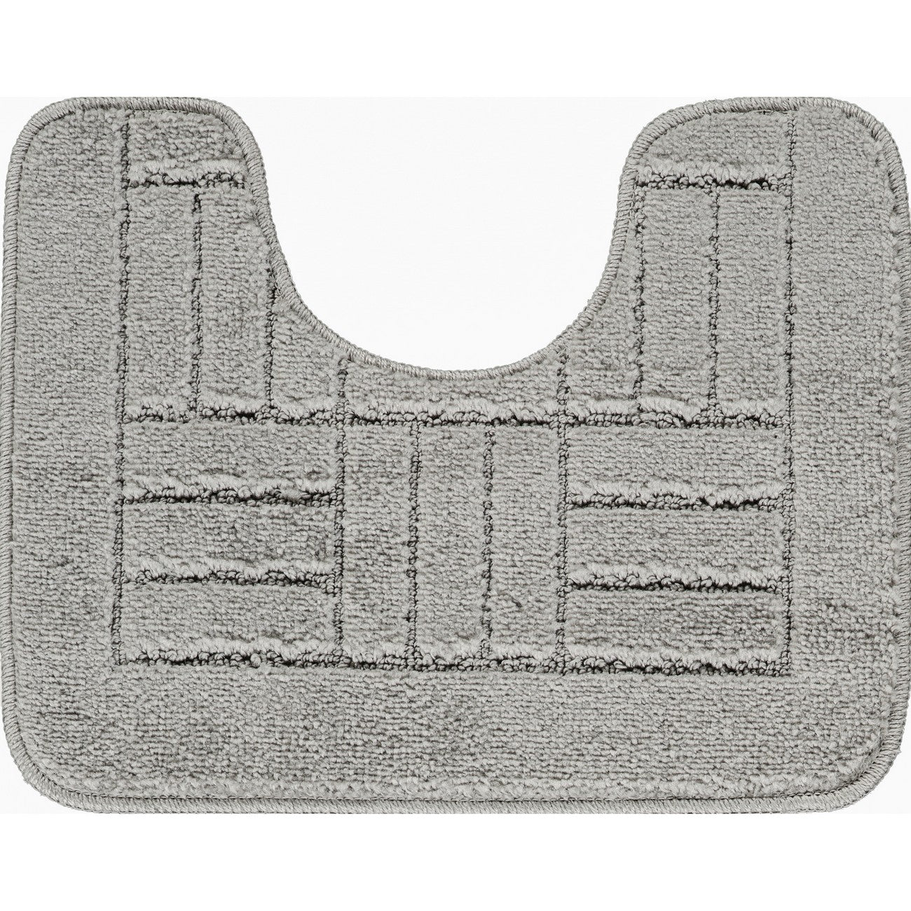 ROYAL 2 Piece Machine Washable Non-Slip Light Grey Bathroom Rug Set Pedestal