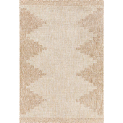 RUBAL Indoor & Outdoor Global Beige Area Rug Flat