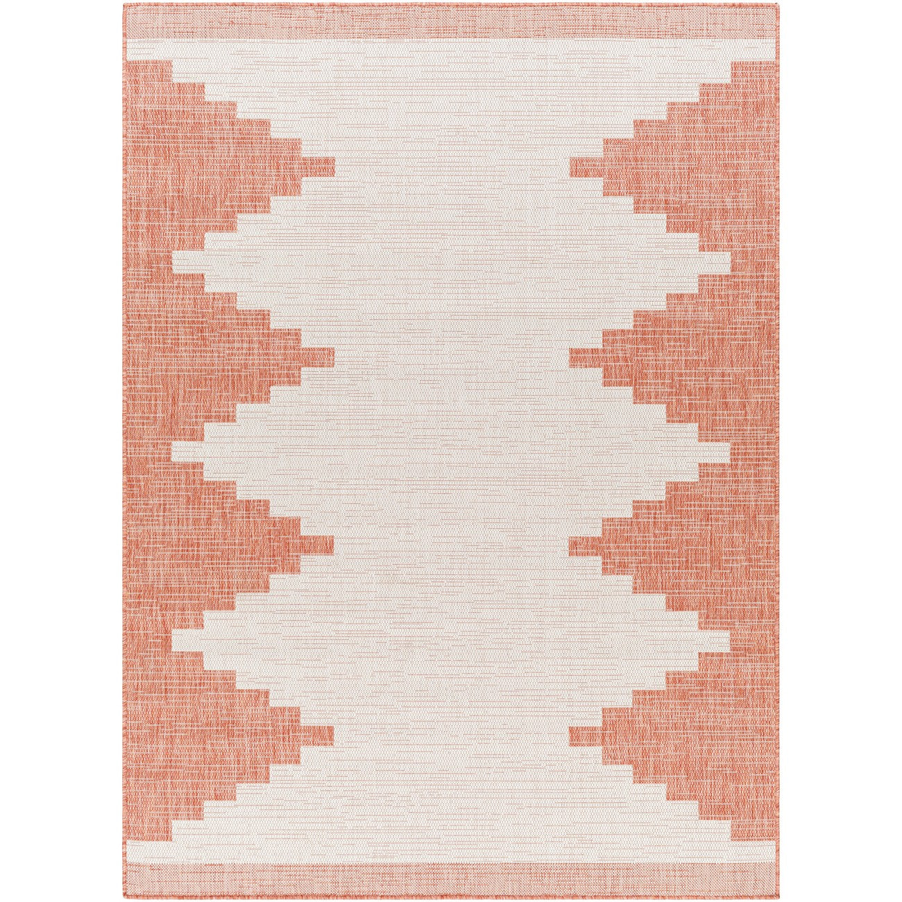 RUBAL Indoor & Outdoor Global Coral/Grey Area Rug Flat
