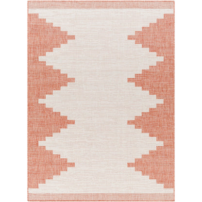 RUBAL Indoor & Outdoor Global Coral/Grey Area Rug Flat