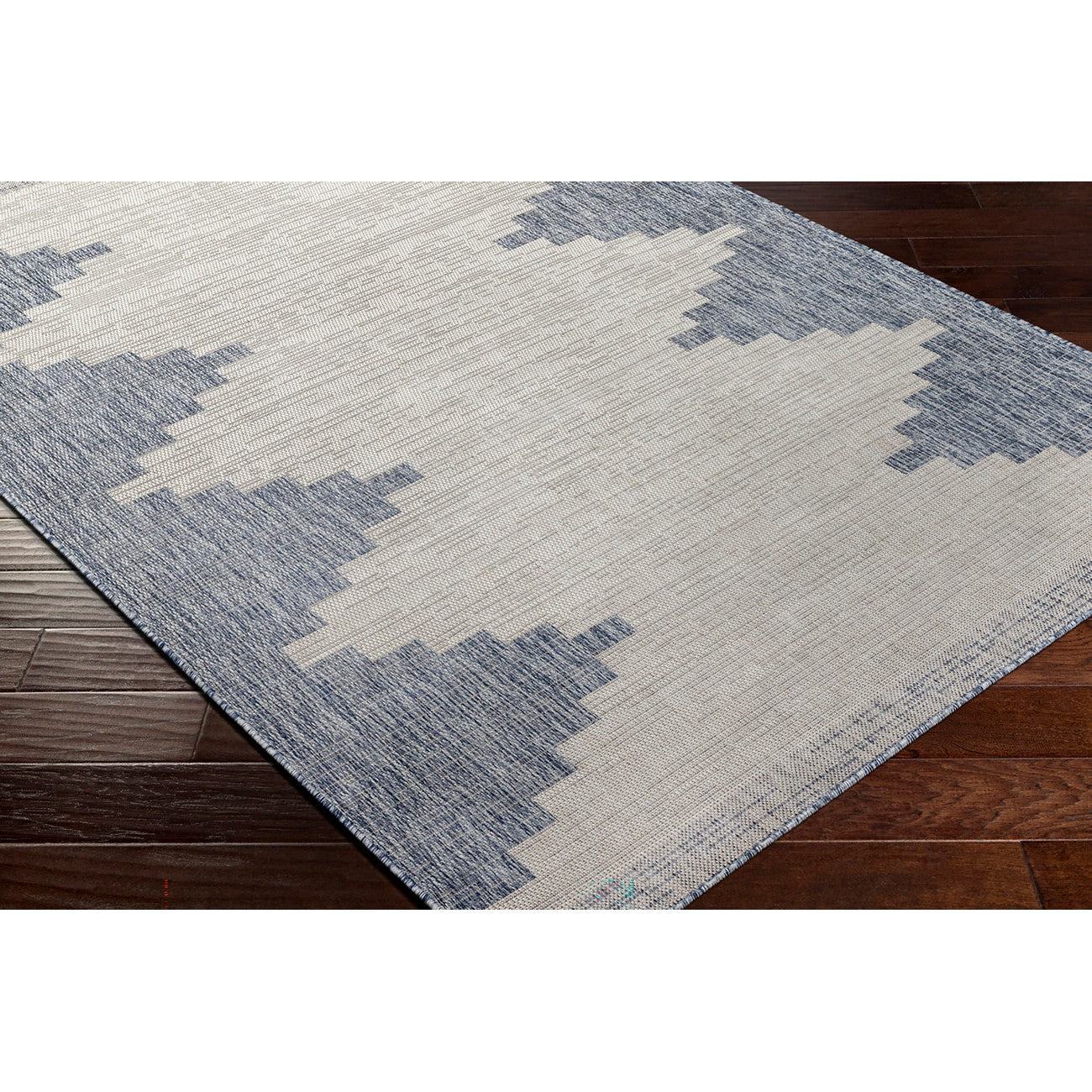 RUBAL Indoor & Outdoor Global Denim Area Rug Corner