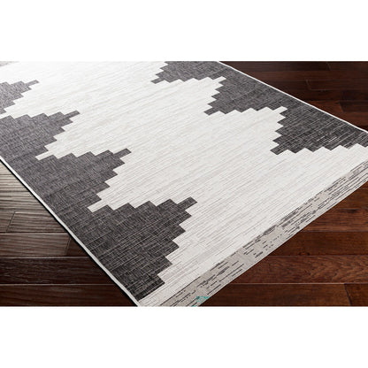 RUBAL Indoor & Outdoor Modern Black Area Rug Corner