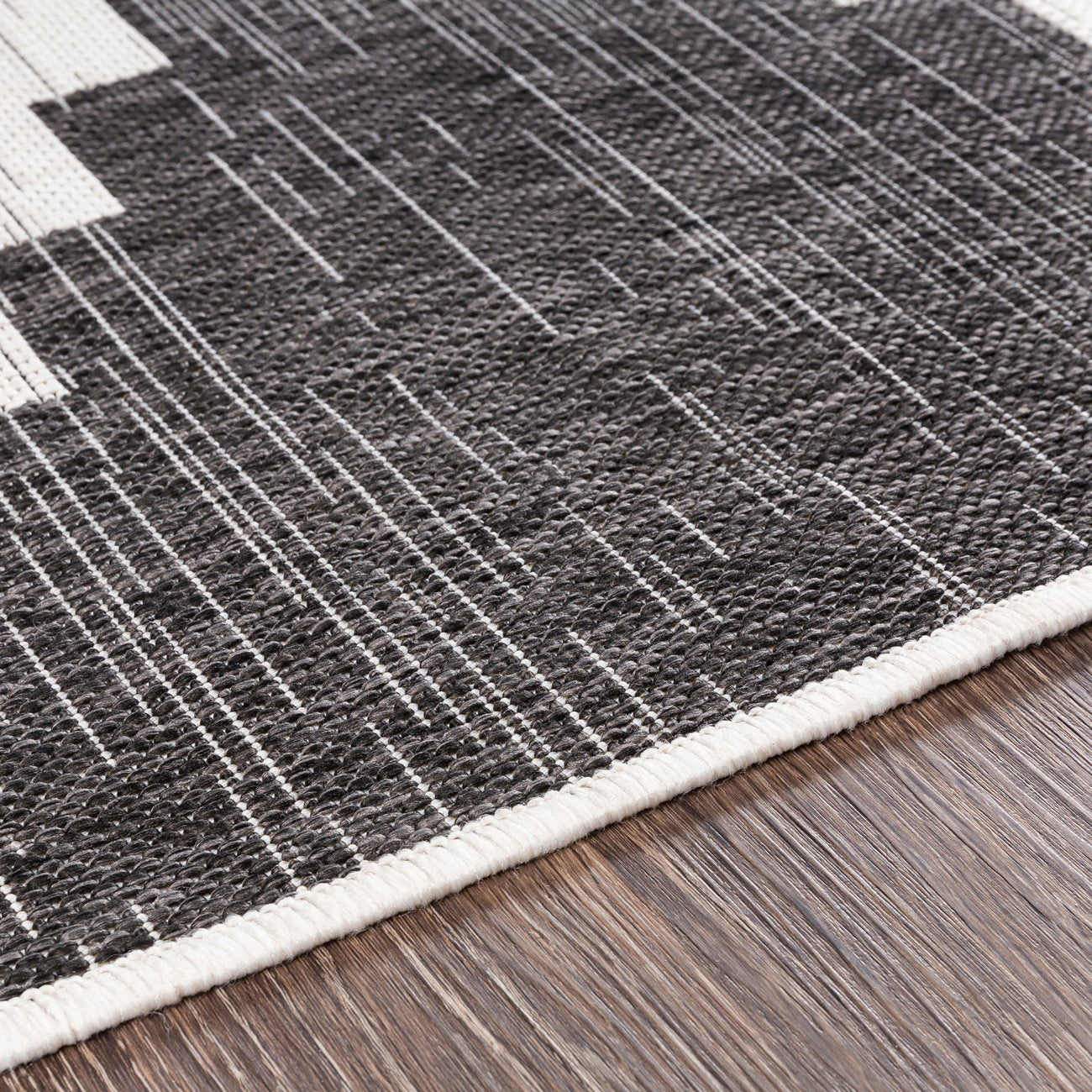 RUBAL Indoor & Outdoor Modern Black Area Rug Texture