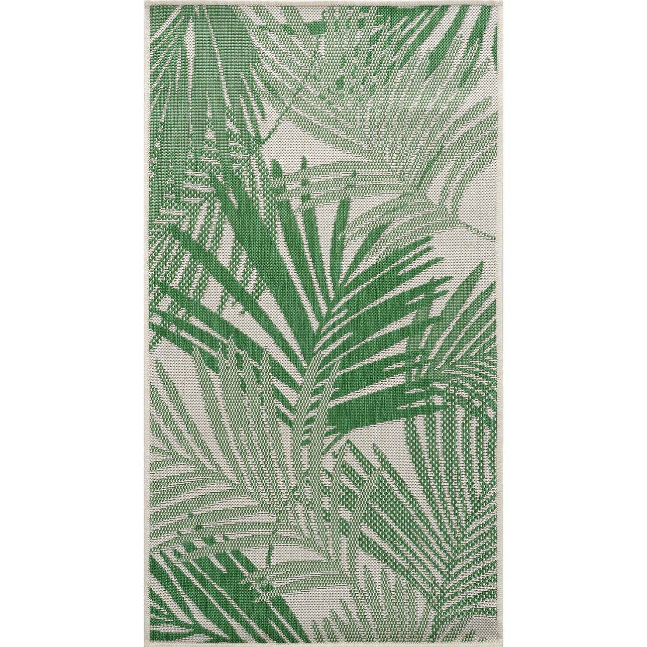 LENNIE Indoor & Outdoor Area Coastal Forest Green Area Rug Flat