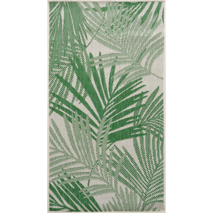 LENNIE Indoor & Outdoor Area Coastal Forest Green Area Rug Flat