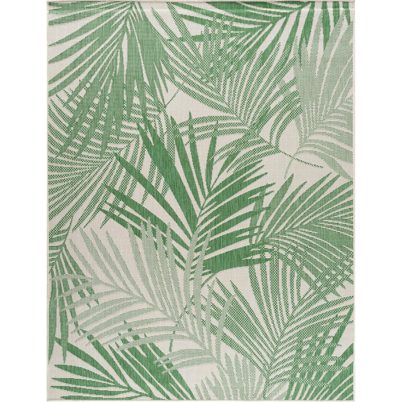 LENNIE Indoor & Outdoor Area Coastal Forest Green Area Rug Flat