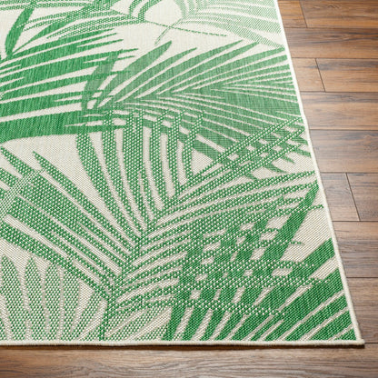 LENNIE Indoor & Outdoor Area Coastal Forest Green Area Rug Front