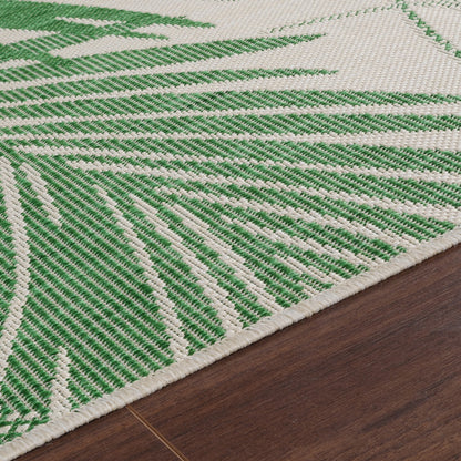 LENNIE Indoor & Outdoor Area Coastal Forest Green Area Rug Texture