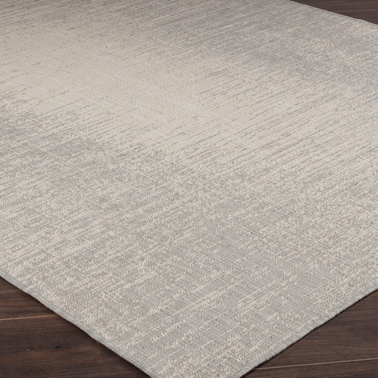 SHELBY Indoor & Outdoor Modern Light Grey/Beige Area Rug Corner