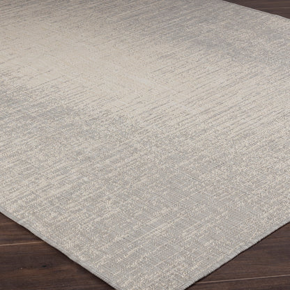 SHELBY Indoor & Outdoor Modern Light Grey/Beige Area Rug Corner
