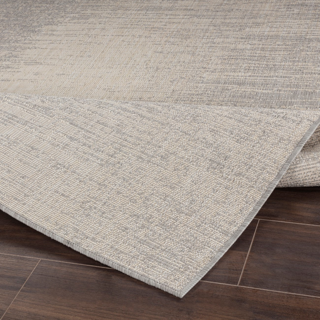 SHELBY Indoor & Outdoor Modern Light Grey/Beige Area Rug Fold