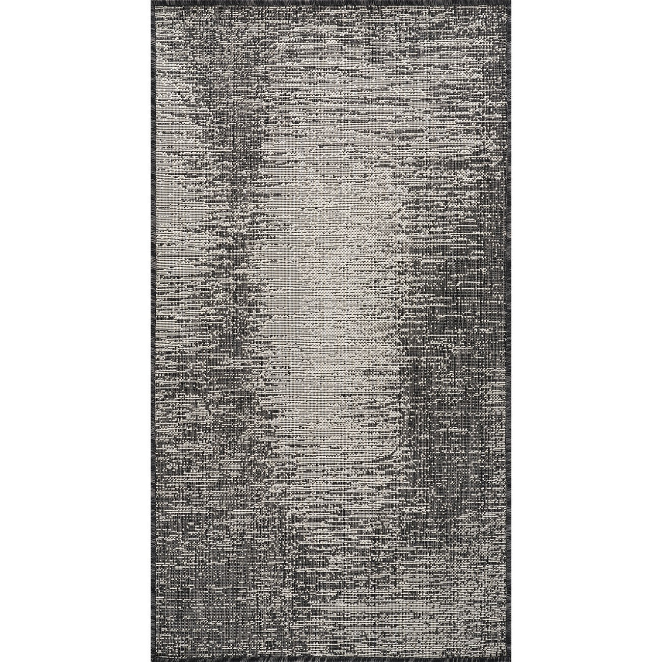 SHELBY Indoor & Outdoor Modern Black/Beige Area Rug Flat