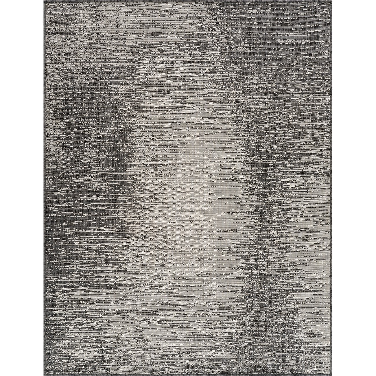 SHELBY Indoor & Outdoor Modern Black/Beige Area Rug Flat
