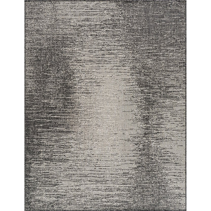 SHELBY Indoor & Outdoor Modern Black/Beige Area Rug Flat