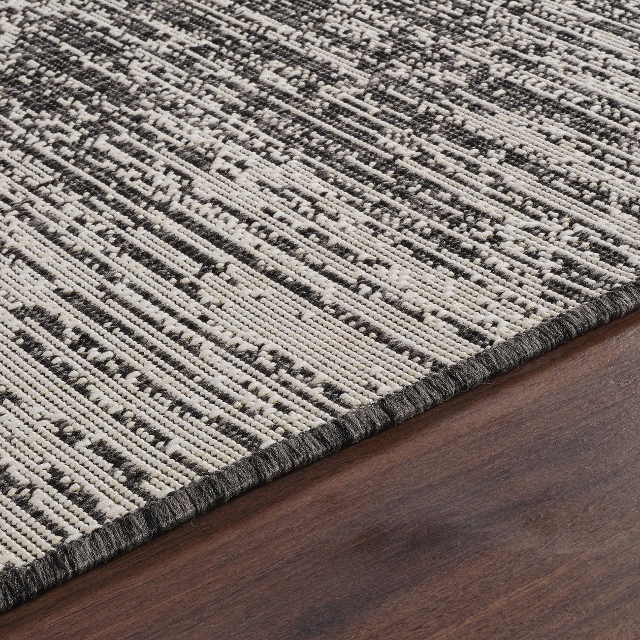 SHELBY Indoor & Outdoor Modern Black/Beige Area Rug Texture