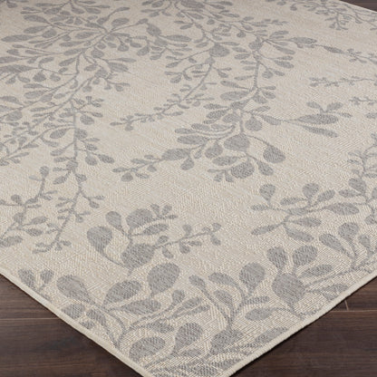 MOLLY Indoor & Outdoor Cottage Light Grey/Beige Area Rug Corner
