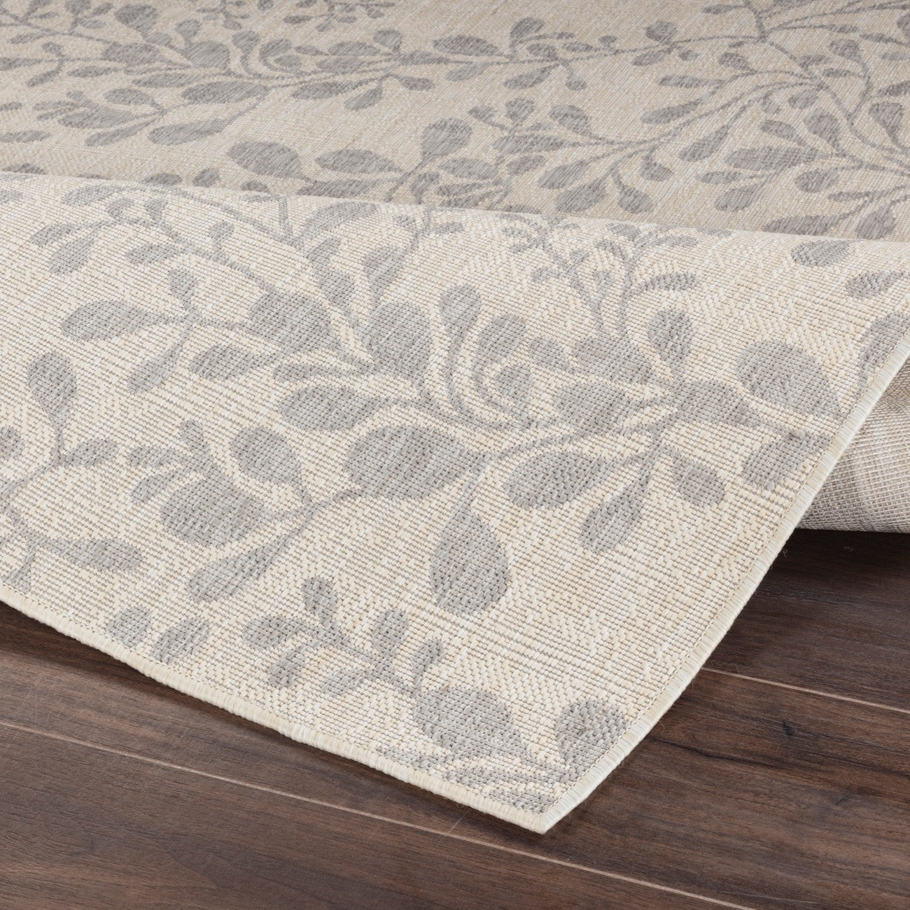 MOLLY Indoor & Outdoor Cottage Light Grey/Beige Area Rug Fold