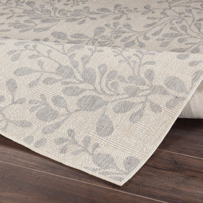 MOLLY Indoor & Outdoor Cottage Light Grey/Beige Area Rug Fold