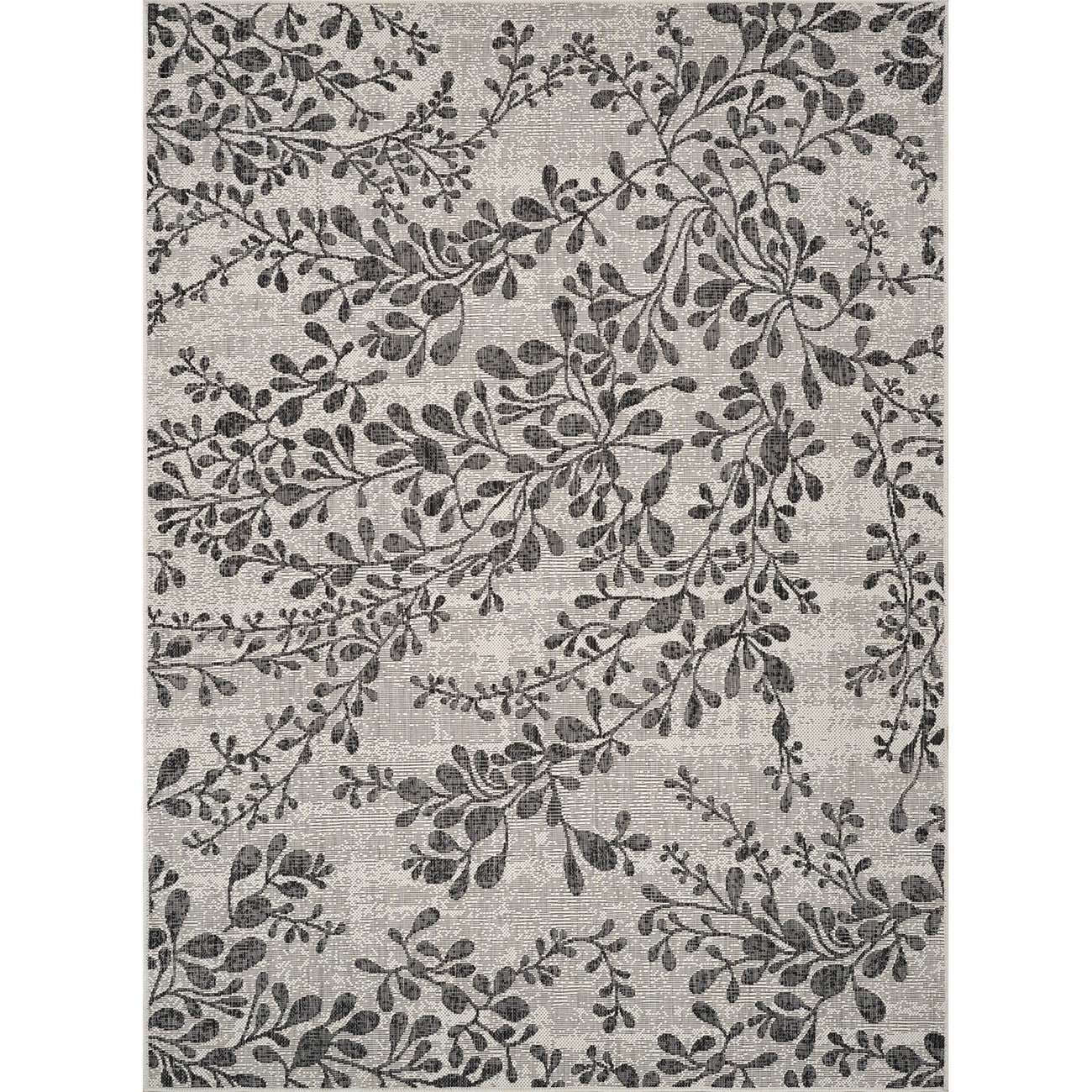 MOLLY Indoor & Outdoor Cottage Black/Beige Area Rug Flat