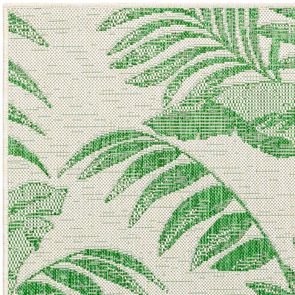 LENNIE Indoor & Outdoor Coastal Forest Green Area Rug Zoom