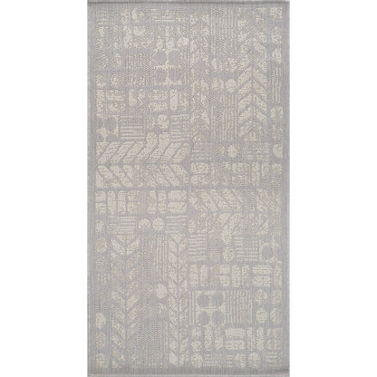 SALLY Indoor & Outdoor Modern Light Grey/Cream Area Rug Flat