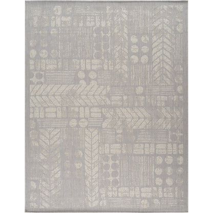 SALLY Indoor & Outdoor Modern Light Grey/Cream Area Rug Flat