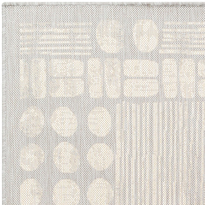 SALLY Indoor & Outdoor Modern Light Grey/Cream Area Rug Zoom