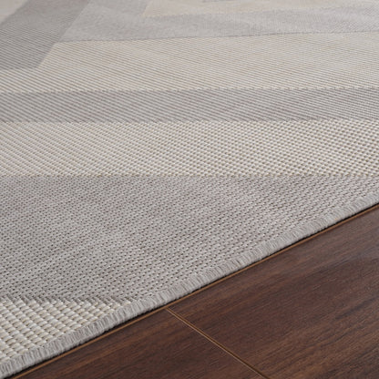 ABBY Indoor & Outdoor Modern Light Grey/Ivory Area Rug Texture