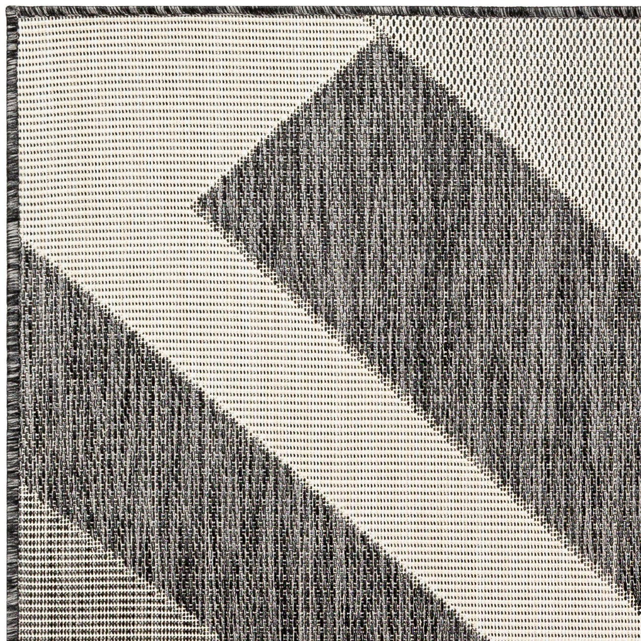 ABBY Indoor & Outdoor Modern Black/Ivory Area Rug Zoom