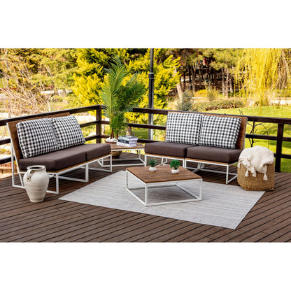 MADIE Indoor & Outdoor Global Light Grey/Cream Area Rug Roomscene