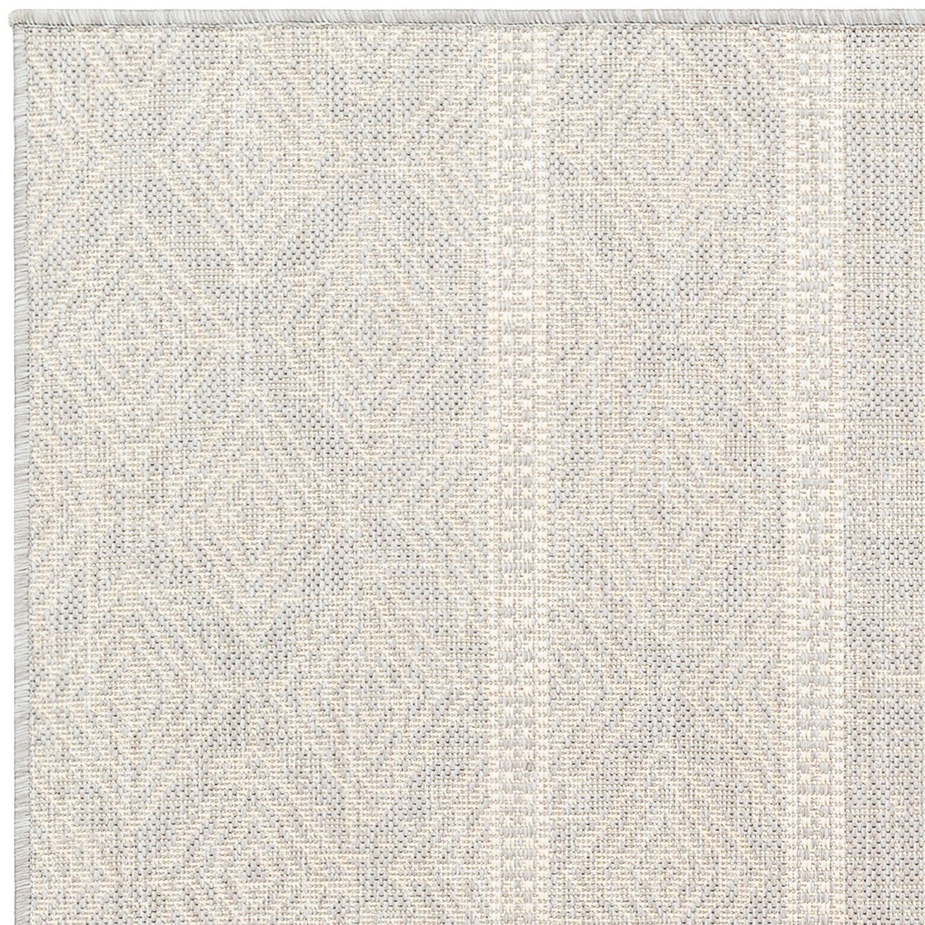 MADIE Indoor & Outdoor Global Light Grey/Cream Area Rug Zoom