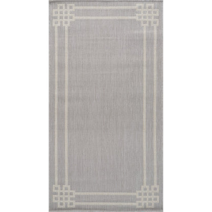 MARY Indoor & Outdoor Modern Light Grey/Ivory Area Rug Flat