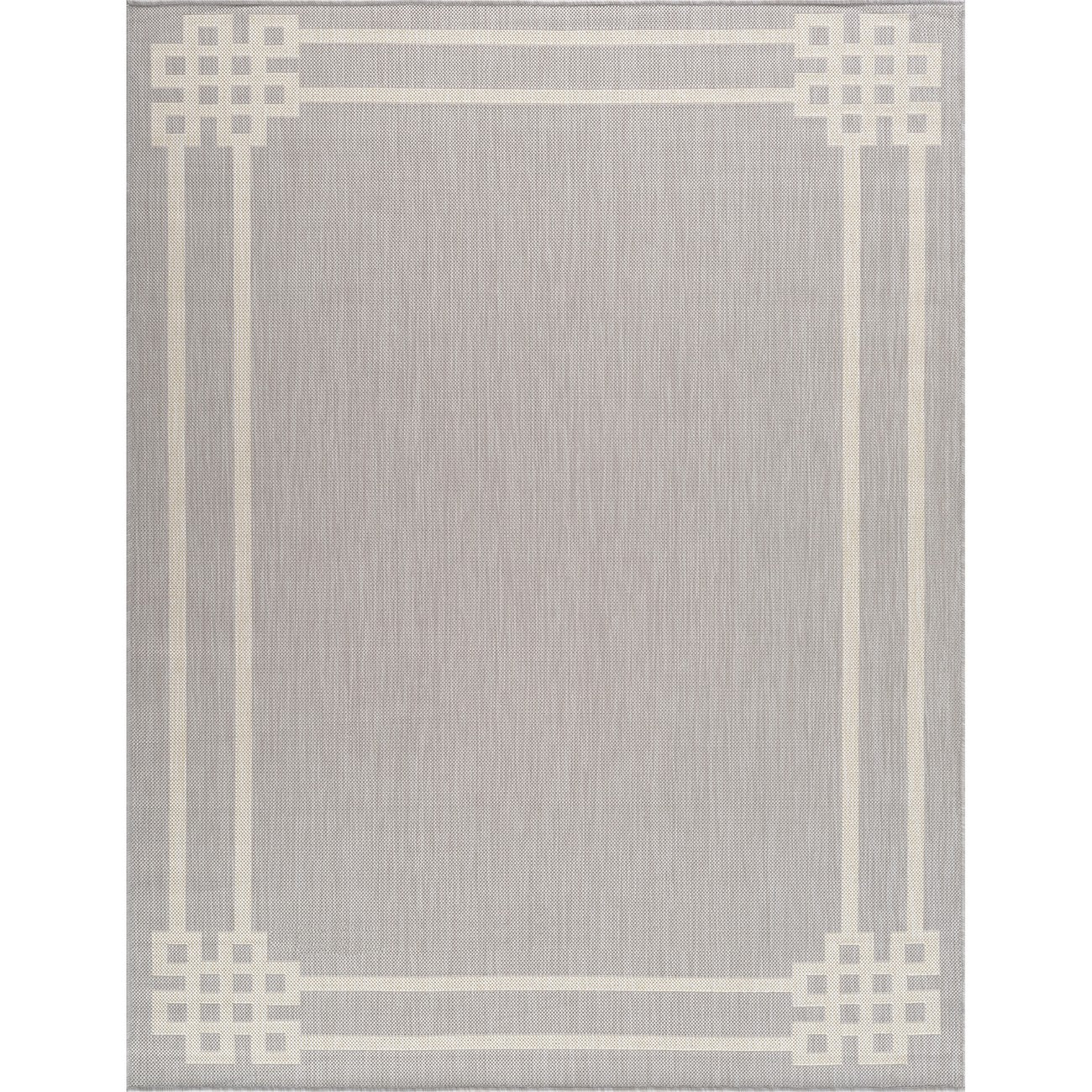 MARY Indoor & Outdoor Modern Light Grey/Ivory Area Rug Flat