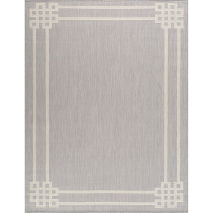 MARY Indoor & Outdoor Modern Light Grey/Ivory Area Rug Flat