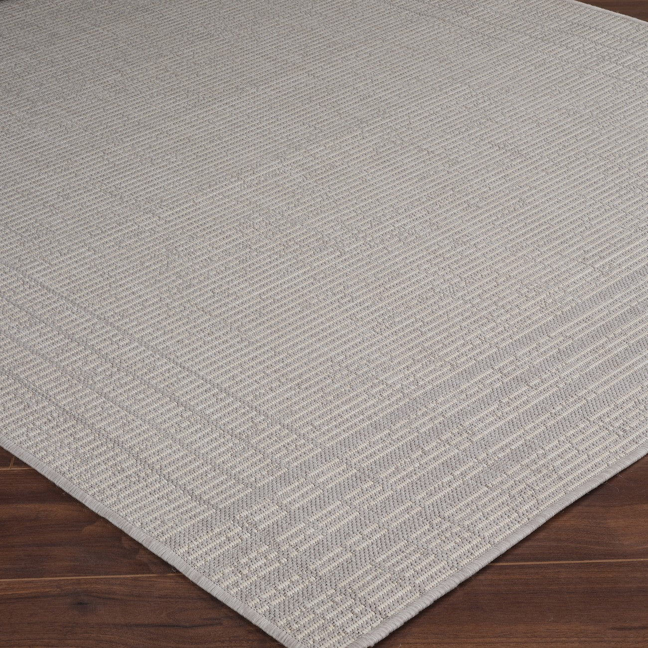 KASSIE Indoor & Outdoor Modern Light Grey/Beige Area Rug Corner