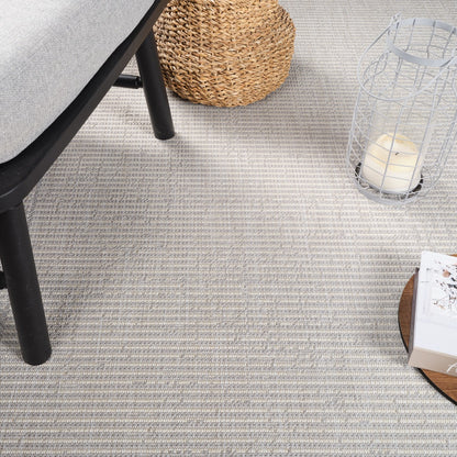 KASSIE Indoor & Outdoor Modern Light Grey/Beige Area Rug Swatch
