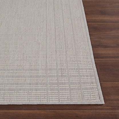 KASSIE Indoor & Outdoor Modern Light Grey/Beige Area Rug Front