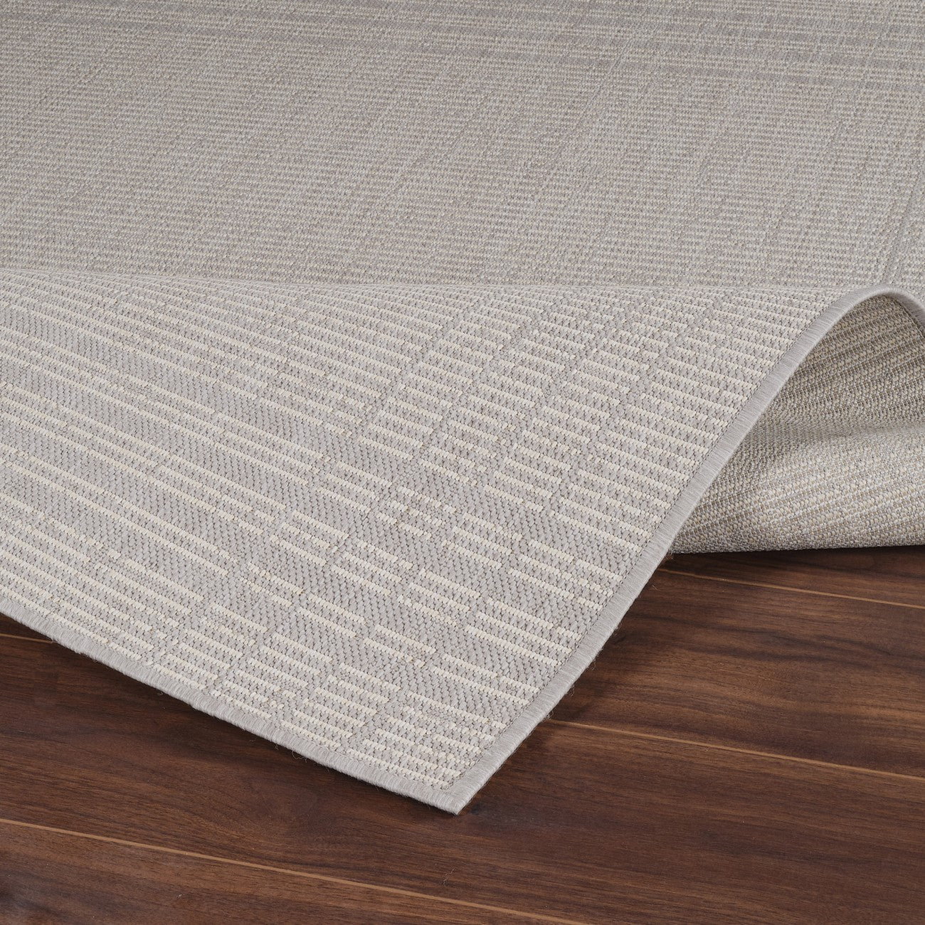 KASSIE Indoor & Outdoor Modern Light Grey/Beige Area Rug Fold
