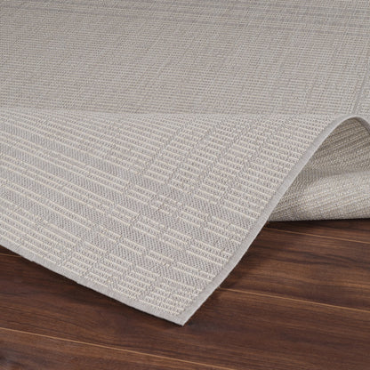 KASSIE Indoor & Outdoor Modern Light Grey/Beige Area Rug Fold