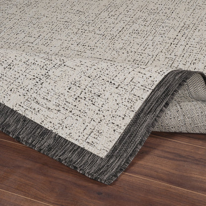 JODY Indoor & Outdoor Modern Black/Ivory Area Rug Fold