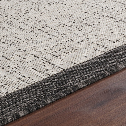 JODY Indoor & Outdoor Modern Black/Ivory Area Rug Texture