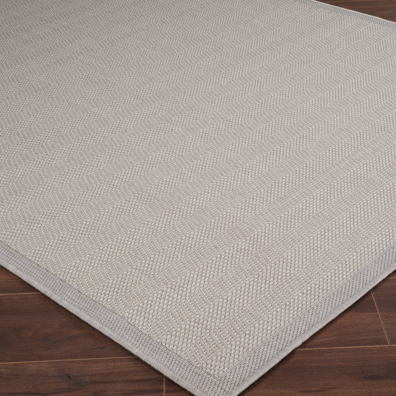TONIE Indoor & Outdoor Modern Light Grey/Ivory Area Rug Corner